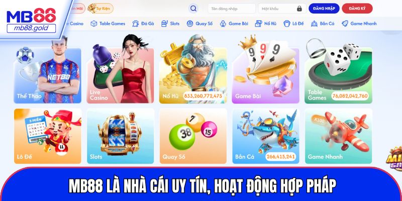 MB88 được giới thiệu là nhà cái uy tín, hoạt động hợp pháp